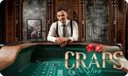 Live Craps asztali játék a Vipsta Casino lobbijában